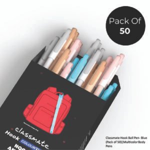 Classmate Hook Ball Pen- Blue (Pack of 50)-Multicolor Body Pens