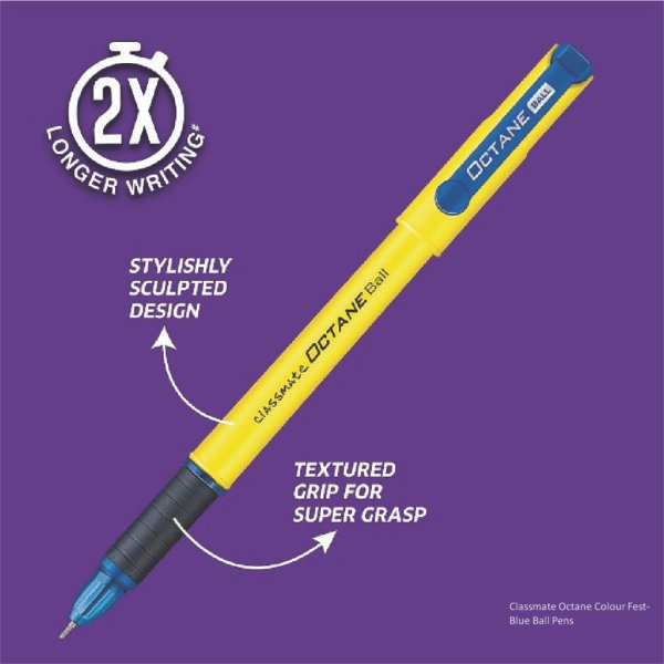 Classmate Octane Colour Fest- Blue Ball Pens  - Image 3