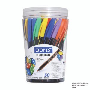 Doms Cuboid 0.6 mm Ball Pen Jar Pack - Square Shape