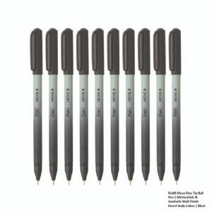 FLAIR Move Fine Tip Ball Pen - Minimalistic & Aesthetic Matt Finish Pastel Body Colors - Black