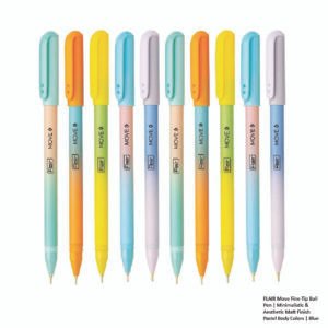 FLAIR Move Fine Tip Ball Pen - Minimalistic & Aesthetic Matt Finish Pastel Body Colors - Blue
