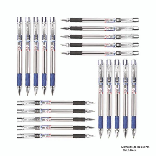 Montex Mega Top Ball Pen -Blue & Black - Image 2