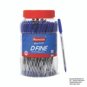 Reynolds DFINE Ball Pen SET - 70 BLUE PENS WITH COMFORTABLE GRIP -BLUE BALL PENS