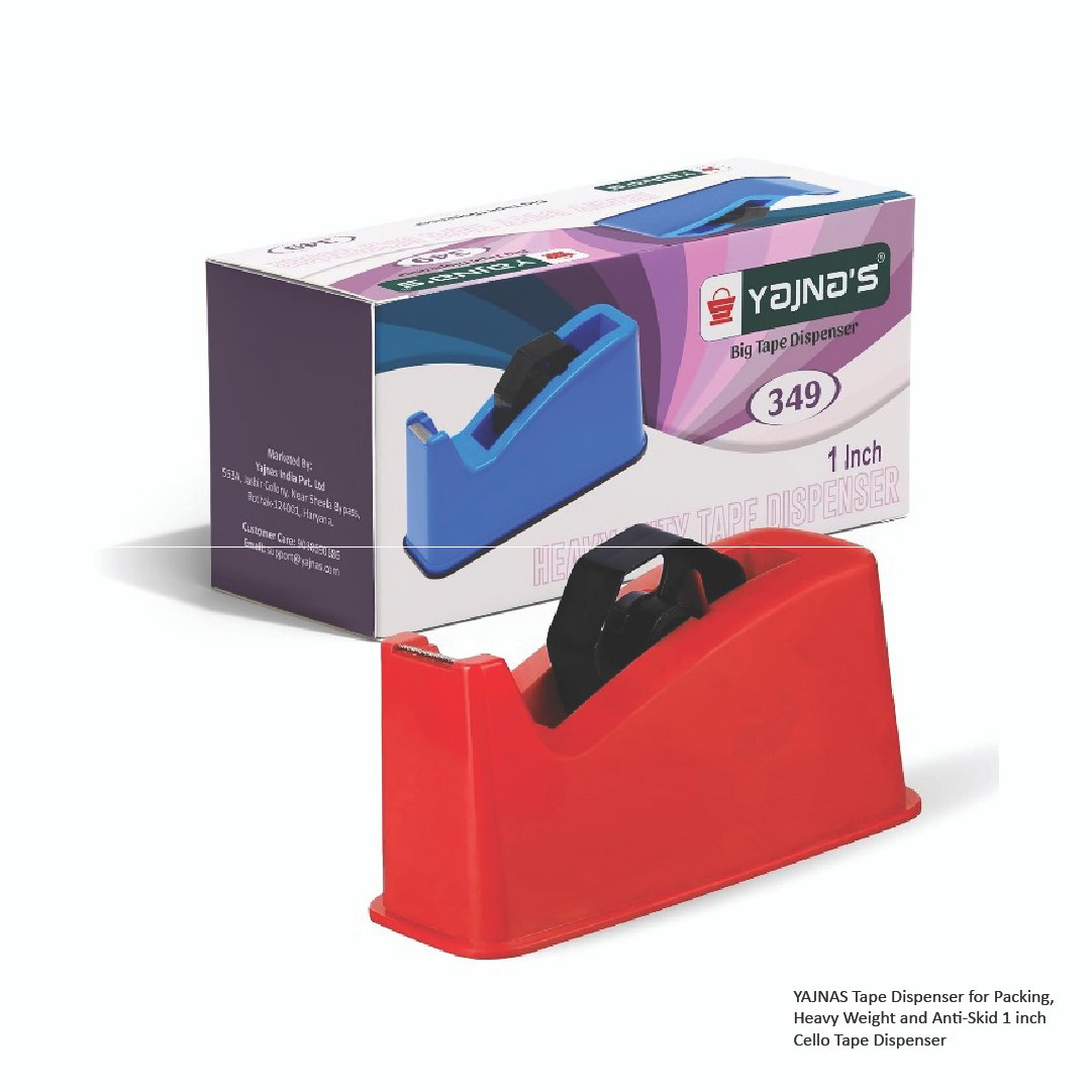 YAJNAS Tape Dispenser for Packing, Heavy Weight and Anti-Skid 1 inch Cello Tape Dispenser_2 - Image 3
