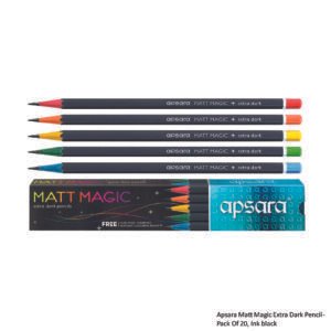 Apsara Matt Magic Extra Dark Pencil-Pack Of 20, Ink black