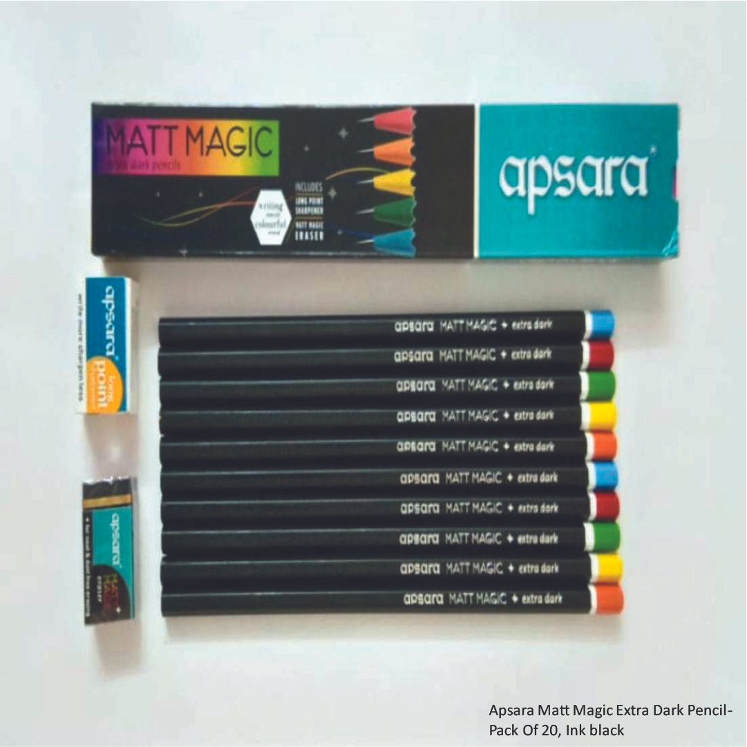 Apsara Matt Magic Extra Dark Pencil-Pack Of 20, Ink black - Image 2
