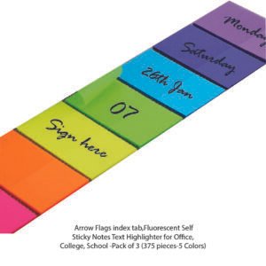 Arrow Flags index tab,Fluorescent Self Sticky Notes,Text Highlighter for Office, College, School