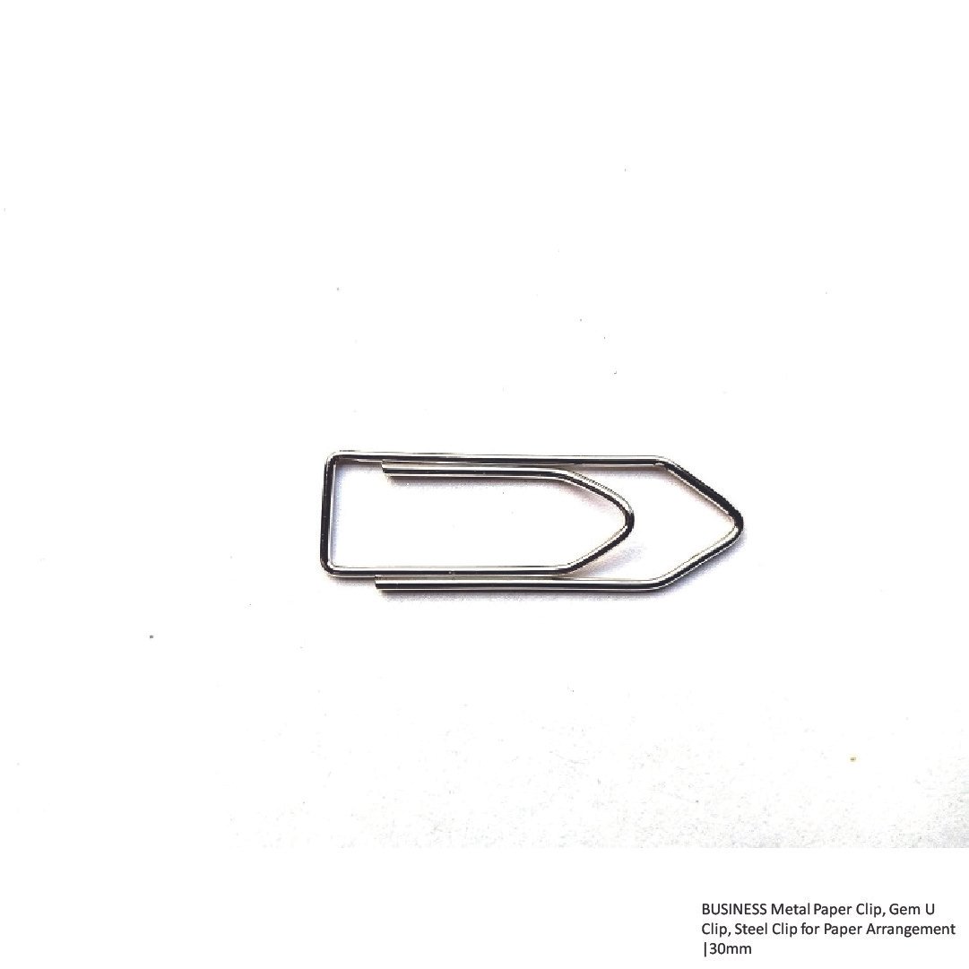 BUSINESS Metal Paper Clip, Gem U Clip, Steel Clip for Paper Arrangement -30mm
