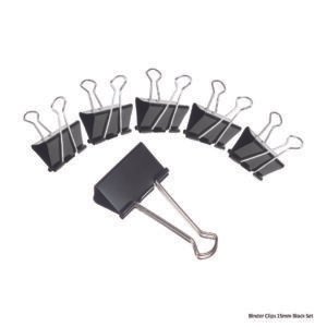 Binder Clips 15mm Black Set 