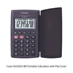 Casio HL820LV-BK Portable Calculator with Flip Cover