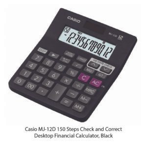 Casio MJ-12D 150 Steps Check and Correct Desktop Financial Calculator, Black