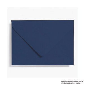 Envelopes navy blue v shape Pack of 25-120 GSM - Size - 6 x 9 inches