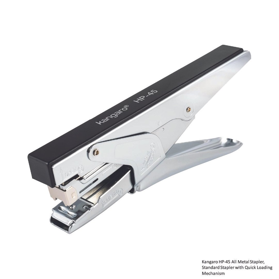 Kangaro HP-45 All Metal Stapler, Standard Stapler with Quick Loading Mechanism