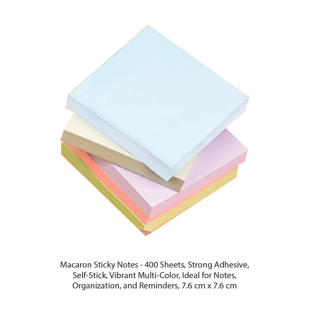 Macaron Sticky Notes - 400 Sheets, Strong Adhesive, Self-Stick, Vibrant Multi-Color, Ideal for Notes - Image 2