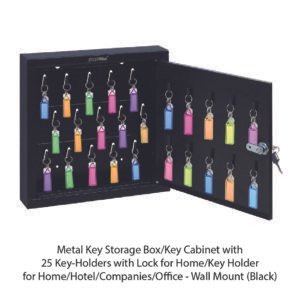 Metal Key Storage Box Key Cabinet with 25 Key-Holders