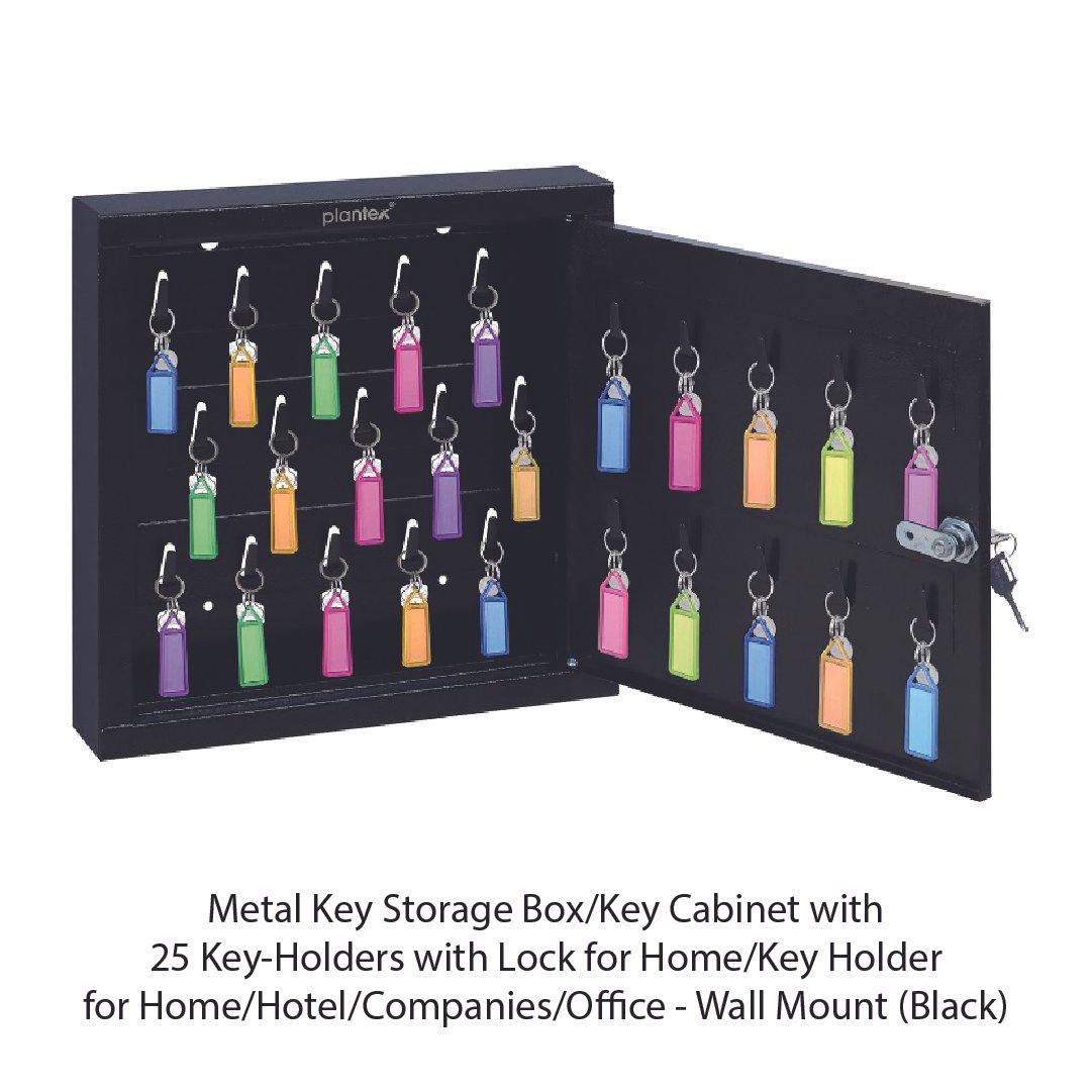 Metal Key Storage Box Key Cabinet with 25 Key-Holders