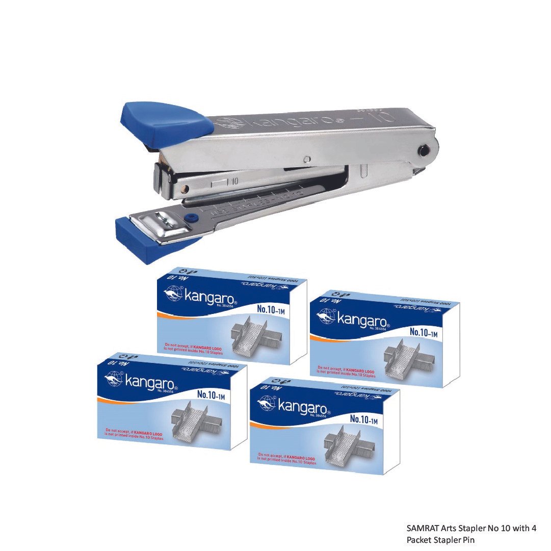 SAMRAT Arts Stapler No 10 with 4 Packet Stapler Pin