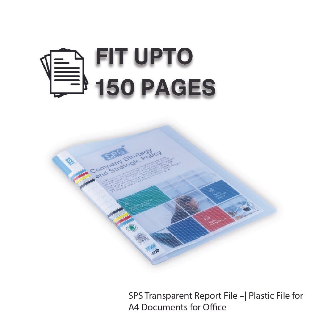 SPS Transparent Report File –Plastic File for A4 Documents for Office - Image 2