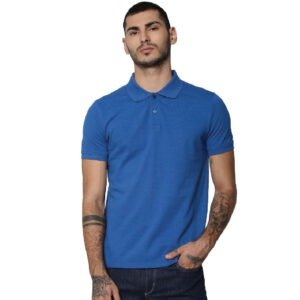 Cotton Polo Neck Jack & Jones - Plain T-Shirt Blue