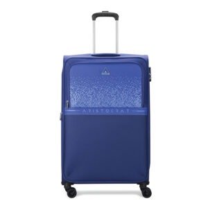 Aristocrat Drift Soft Case Large Size 8-Wheel Trolley Bag, Blue