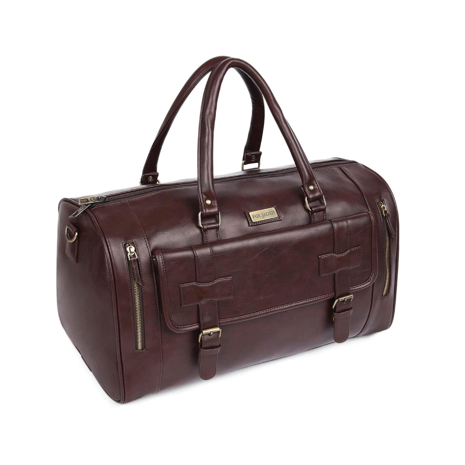 Fur-Jaden-Weekender-Premium-Duffle-Bag-with-Shoe-Pocket-for-Travel-for-Men-and-Women-Made-of-Faux-Leather-with-Attachable-Shoulder-Strap-Cabin-Holiday-scaled
