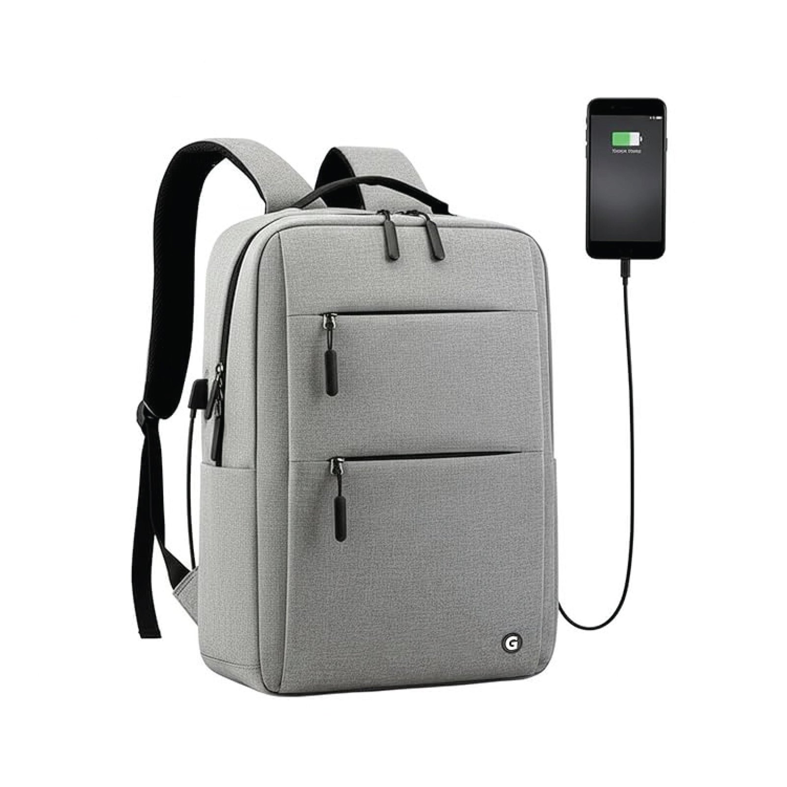 GadgetBite Graphite 20L Laptop Backpack with 156inch Laptop Compartment, USB Charging Port, Organiser Pockets and Bottle Holder Ideal for Office