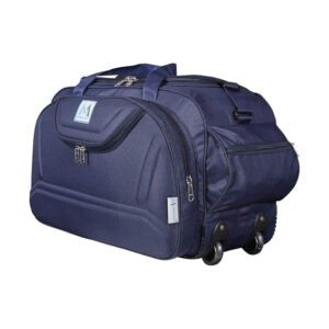 M MEDLER Epoch Nylon 55 litres Waterproof Strolley Duffle Bag- 2 Wheels - Luggage Bag - (Navy Blue)