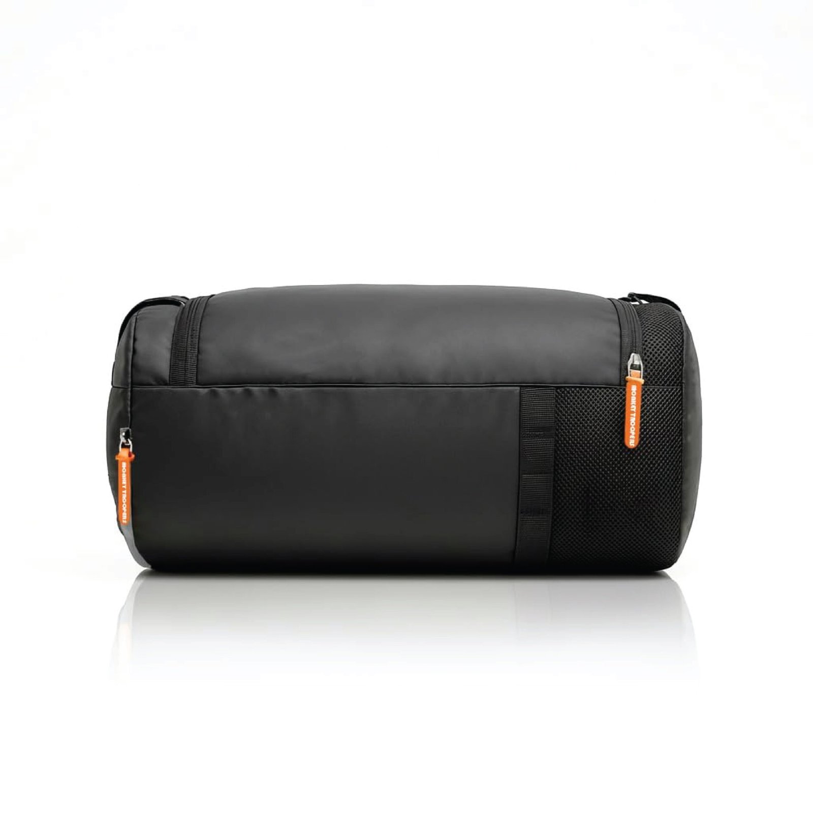 MONKEY TROOPERS Pumppack Unisex Duffle Bag 16L Polyester, Black Water-Resistant, Shoe Compartment, 2 Quick Zipper Pockets, Inner Organizer, GymTravel.