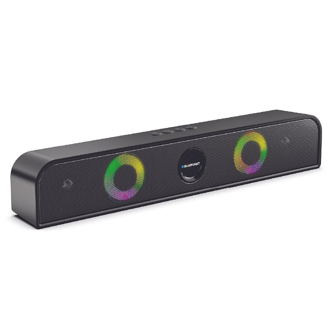 Blaupunkt SBA10 Kolors (2025 Launch) 16W Bluetooth Soundbar -Dual Passive Radiators I Dual Ring Ligh.