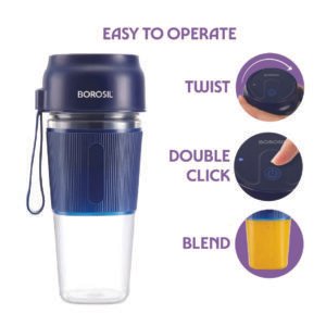 Borosil-NutriGrip-Blue-Portable-Blender-40W-Low-Noise-DC-Motor-300ml-Unbreakable-PC-Jar.
