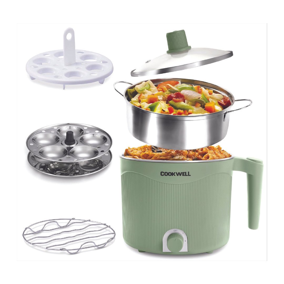 Cookwell-Multipurpose-Cook-Kettle-600W-Green-Steel.