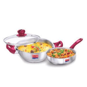 Prestige-Stainless-Steel-2-Pc-Cookware-Set-with-Glass-Lid-Platina-Popular-Fry-Pan-24cm-2.25-L