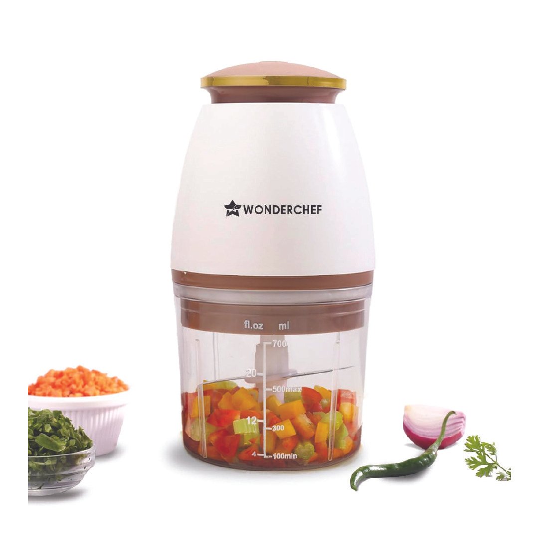 Wonderchef Nutri-chop Pearl Electric Chopper – 4 Sharp Stainless Steel Blades – 700ml – 350W.